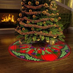 ScotsTee Shop Scottish Darroch Clan Crest Tartan Christmas Tree Skirt Scottish Thistle Design