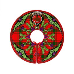 ScotsTee Shop Scottish Darroch Clan Crest Tartan Christmas Tree Skirt Scottish Thistle Design
