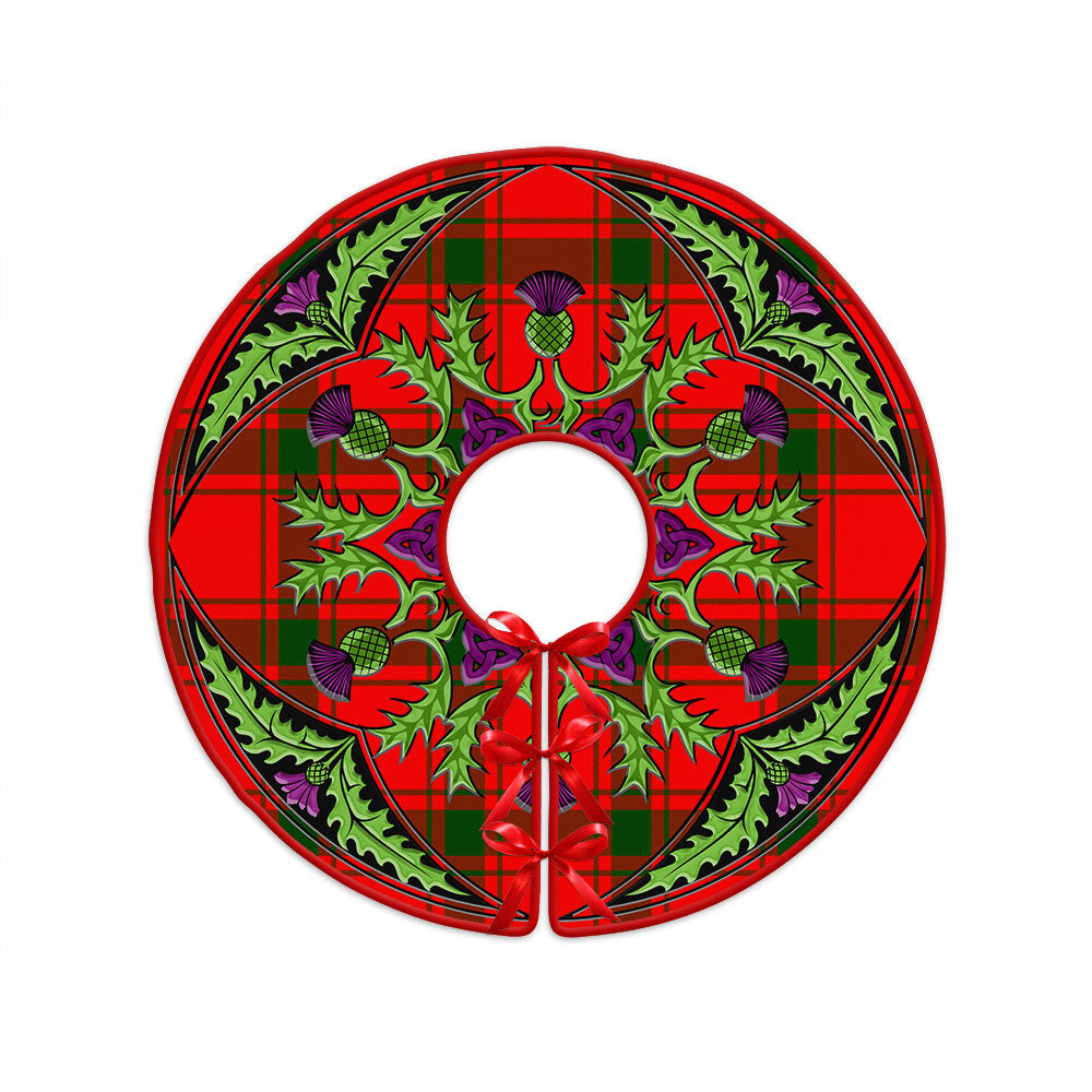 ScotsTee Shop Scottish Darroch Clan Crest Tartan Christmas Tree Skirt Scottish Thistle Design