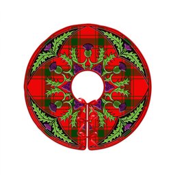 ScotsTee Shop Scottish Darroch Clan Crest Tartan Christmas Tree Skirt Scottish Thistle Design