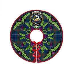 ScotsTee Shop Scottish Edmonstone Modern Clan Crest Tartan Christmas Tree Skirt Scottish Thistle Design