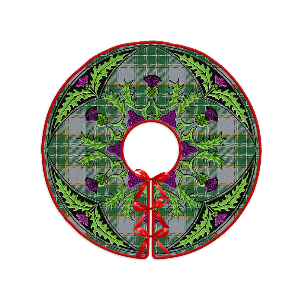 ScotsTee Shop Scottish Currie Modern Clan Crest Tartan Christmas Tree Skirt Scottish Thistle Design