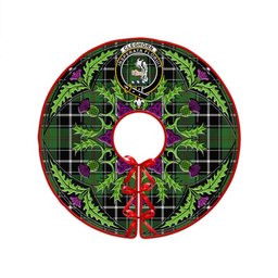 ScotsTee Shop Scottish Cleghorn Ancient Clan Crest Tartan Christmas Tree Skirt Scottish Thistle Design