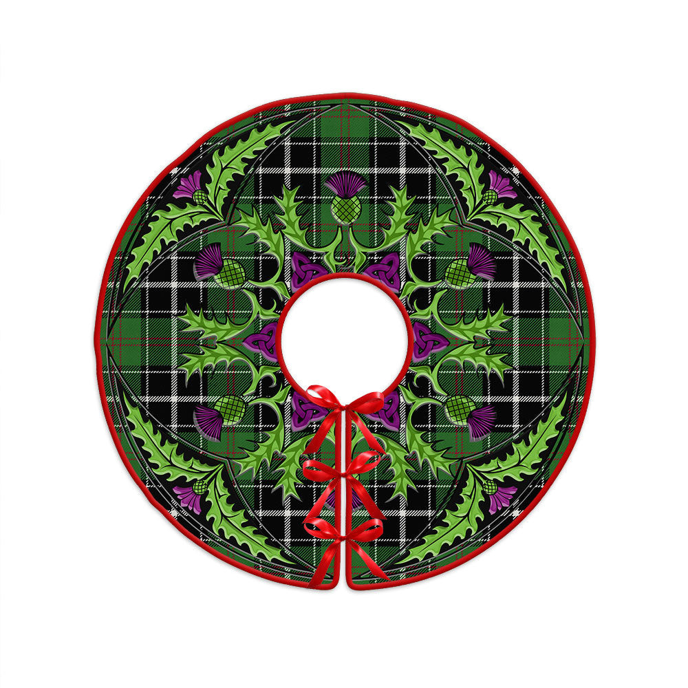 ScotsTee Shop Scottish Cleghorn Ancient Clan Crest Tartan Christmas Tree Skirt Scottish Thistle Design