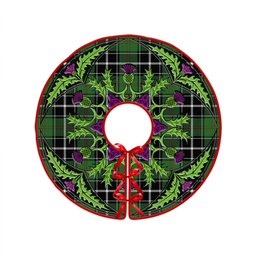 ScotsTee Shop Scottish Cleghorn Ancient Clan Crest Tartan Christmas Tree Skirt Scottish Thistle Design