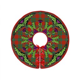 ScotsTee Shop Scottish Cruikshank Ancient Clan Crest Tartan Christmas Tree Skirt Scottish Thistle Design