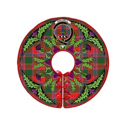 ScotsTee Shop Scottish Dalzell  Clan Crest Tartan Christmas Tree Skirt Scottish Thistle Design