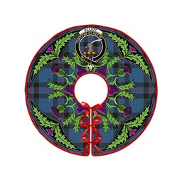 ScotsTee Shop Scottish Elliot (Ellot) Modern Clan Crest Tartan Christmas Tree Skirt Scottish Thistle Design