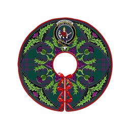 ScotsTee Shop Scottish Elphinstone Modern Clan Crest Tartan Christmas Tree Skirt Scottish Thistle Design