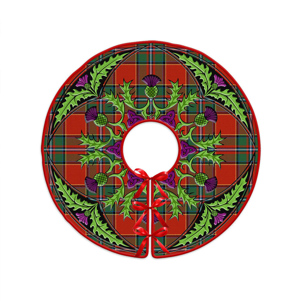 ScotsTee Shop Scottish Drummond Ancient Clan Crest Tartan Christmas Tree Skirt Scottish Thistle Design