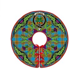 ScotsTee Shop Scottish Carlisle (Carlill) Ancient Clan Crest Tartan Christmas Tree Skirt Scottish Thistle Design