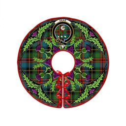 ScotsTee Shop Scottish Deas Ancient Clan Crest Tartan Christmas Tree Skirt Scottish Thistle Design