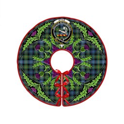 ScotsTee Shop Scottish Dyce Ancient Clan Crest Tartan Christmas Tree Skirt Scottish Thistle Design