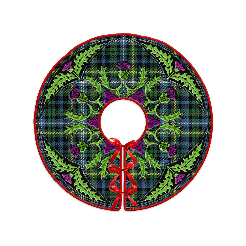 ScotsTee Shop Scottish Dyce Ancient Clan Crest Tartan Christmas Tree Skirt Scottish Thistle Design