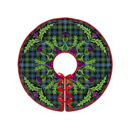 ScotsTee Shop Scottish Dyce Ancient Clan Crest Tartan Christmas Tree Skirt Scottish Thistle Design