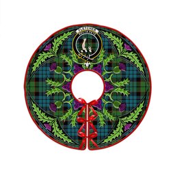 ScotsTee Shop Scottish Fletcher Family Ancient Clan Crest Tartan Christmas Tree Skirt Scottish Thistle Design