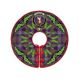 ScotsTee Shop Scottish Cathcart Weathered Clan Crest Tartan Christmas Tree Skirt Scottish Thistle Design