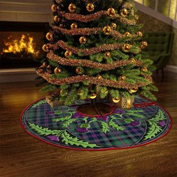 ScotsTee Shop Scottish Cooper Modern Clan Crest Tartan Christmas Tree Skirt Scottish Thistle Design