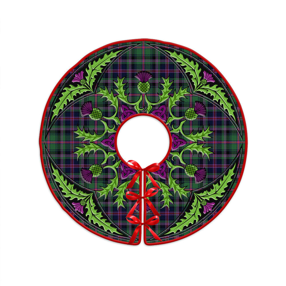 ScotsTee Shop Scottish Cooper Modern Clan Crest Tartan Christmas Tree Skirt Scottish Thistle Design