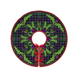 ScotsTee Shop Scottish Cooper Modern Clan Crest Tartan Christmas Tree Skirt Scottish Thistle Design