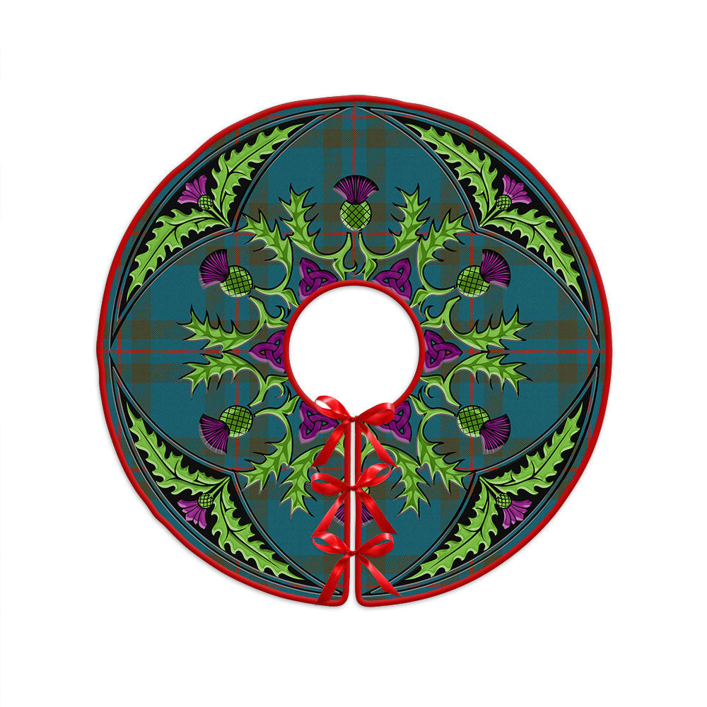 ScotsTee Shop Scottish Elliot (Ellot) Ancient Clan Crest Tartan Christmas Tree Skirt Scottish Thistle Design