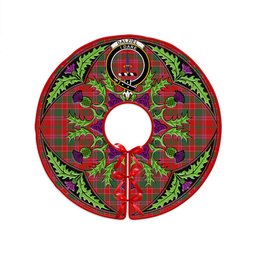 ScotsTee Shop Scottish Dalziel Modern Clan Crest Tartan Christmas Tree Skirt Scottish Thistle Design