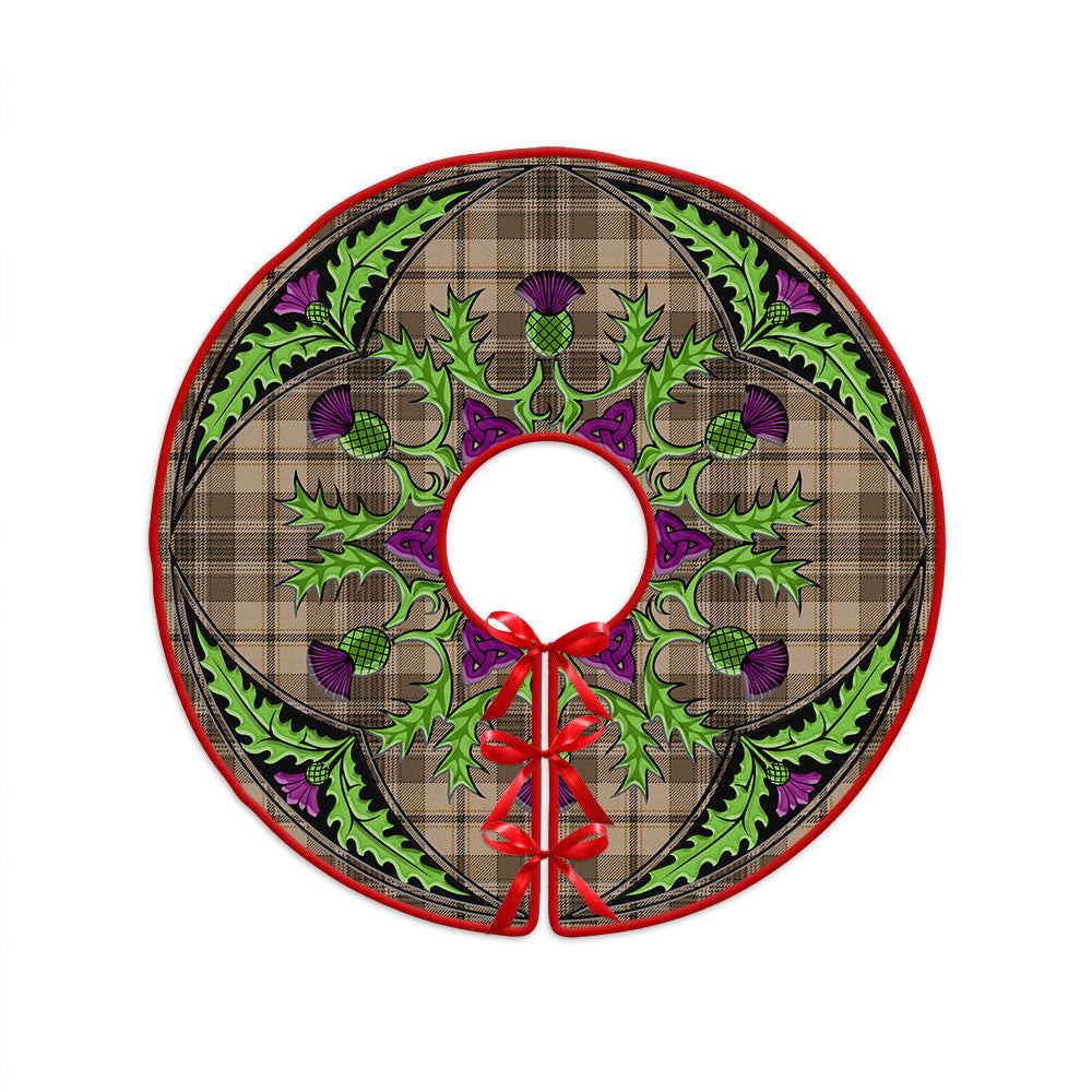 ScotsTee Shop Scottish Craig (Craigie) Weathered Clan Crest Tartan Christmas Tree Skirt Scottish Thistle Design