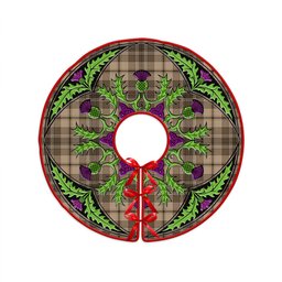 ScotsTee Shop Scottish Craig (Craigie) Weathered Clan Crest Tartan Christmas Tree Skirt Scottish Thistle Design