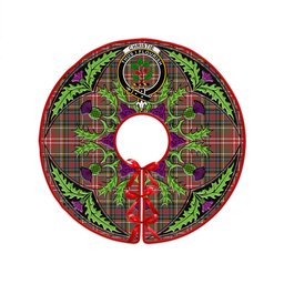ScotsTee Shop Scottish Christie Weathered Clan Crest Tartan Christmas Tree Skirt Scottish Thistle Design