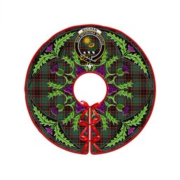 ScotsTee Shop Scottish Buchan Ancient Clan Crest Tartan Christmas Tree Skirt Scottish Thistle Design