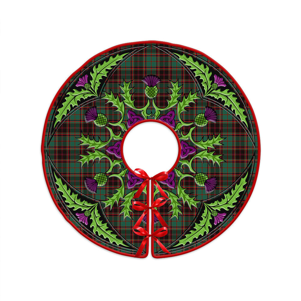 ScotsTee Shop Scottish Buchan Ancient Clan Crest Tartan Christmas Tree Skirt Scottish Thistle Design