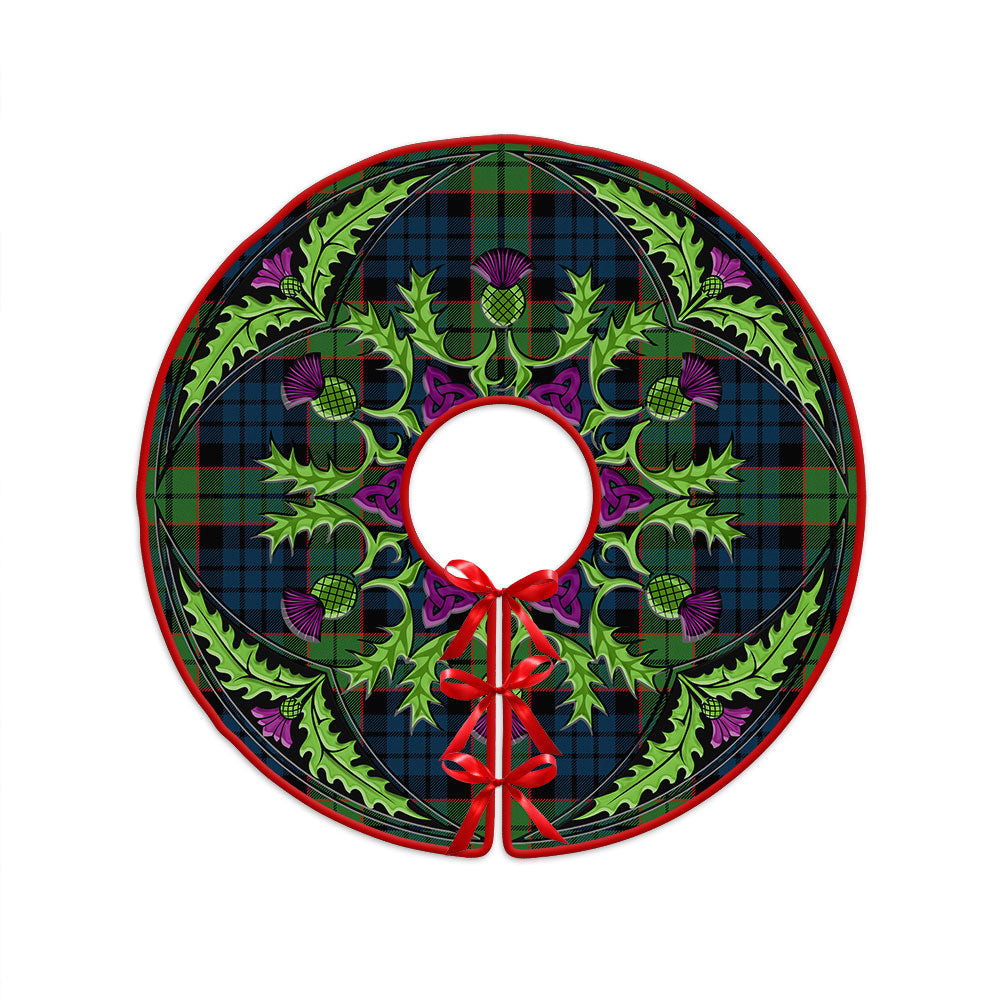 ScotsTee Shop Scottish Fletcher Family Modern Clan Crest Tartan Christmas Tree Skirt Scottish Thistle Design