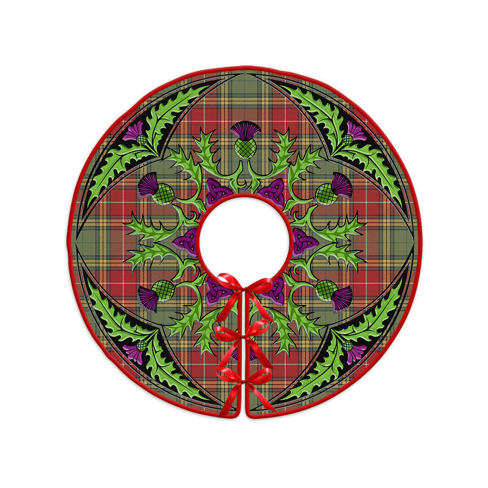 ScotsTee Shop Scottish Baxter Weathered Clan Crest Tartan Christmas Tree Skirt Scottish Thistle Design