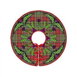 ScotsTee Shop Scottish Baxter Weathered Clan Crest Tartan Christmas Tree Skirt Scottish Thistle Design