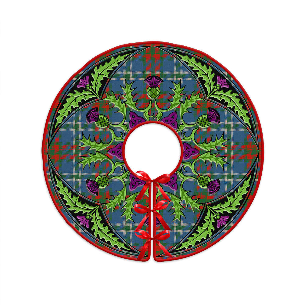 ScotsTee Shop Scottish Cathcart Ancient Clan Crest Tartan Christmas Tree Skirt Scottish Thistle Design