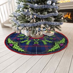 ScotsTee Shop Scottish Bryson Modern Clan Crest Tartan Christmas Tree Skirt Scottish Thistle Design
