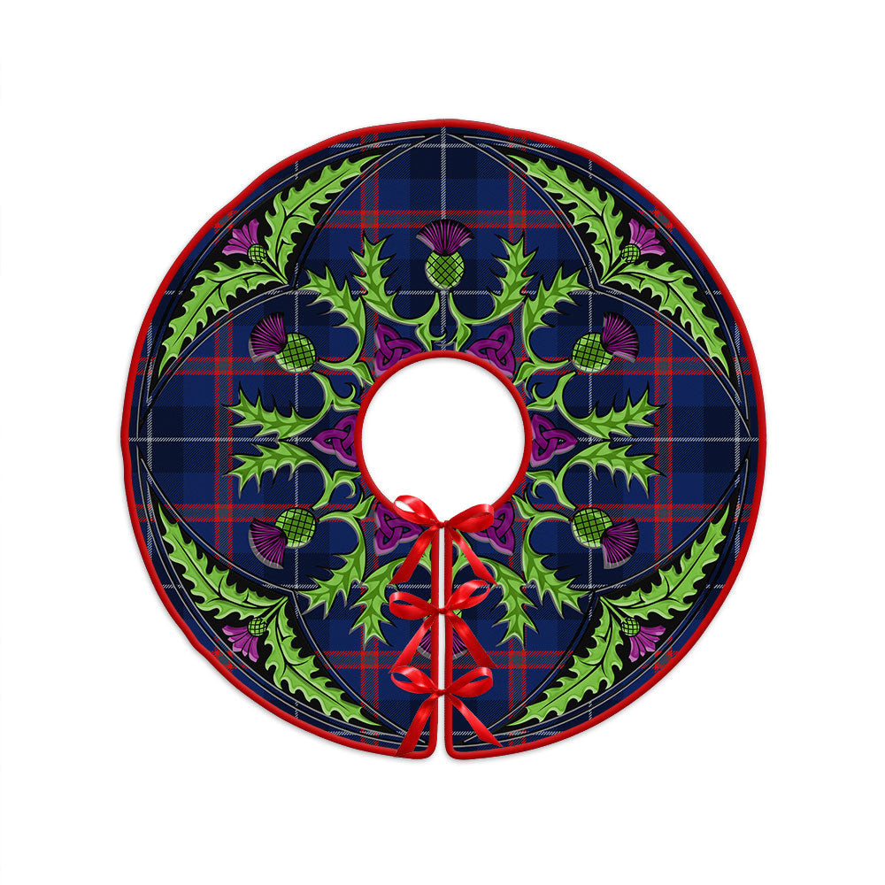 ScotsTee Shop Scottish Bryson Modern Clan Crest Tartan Christmas Tree Skirt Scottish Thistle Design
