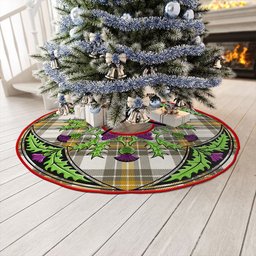 ScotsTee Shop Scottish Burns Ancient Clan Crest Tartan Christmas Tree Skirt Scottish Thistle Design