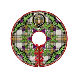 ScotsTee Shop Scottish Burns Ancient Clan Crest Tartan Christmas Tree Skirt Scottish Thistle Design