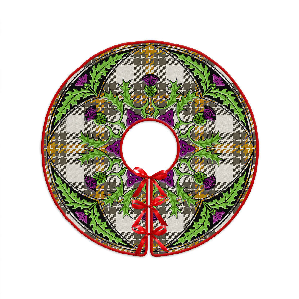 ScotsTee Shop Scottish Burns Ancient Clan Crest Tartan Christmas Tree Skirt Scottish Thistle Design