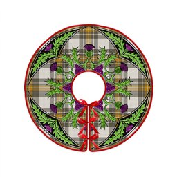 ScotsTee Shop Scottish Burns Ancient Clan Crest Tartan Christmas Tree Skirt Scottish Thistle Design