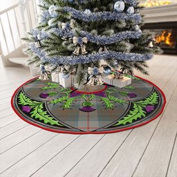 ScotsTee Shop Scottish Cranston Weathered Clan Crest Tartan Christmas Tree Skirt Scottish Thistle Design