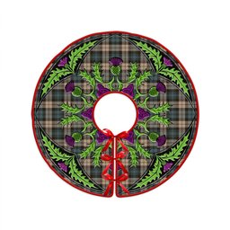 ScotsTee Shop Scottish Campbell Weathered 2 Clan Crest Tartan Christmas Tree Skirt Scottish Thistle Design