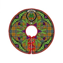 ScotsTee Shop Scottish Carlisle (Carlill) Weathered Clan Crest Tartan Christmas Tree Skirt Scottish Thistle Design