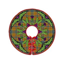 ScotsTee Shop Scottish Carlisle (Carlill) Weathered Clan Crest Tartan Christmas Tree Skirt Scottish Thistle Design