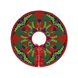 ScotsTee Shop Scottish Erskine Clan Crest Tartan Christmas Tree Skirt Scottish Thistle Design