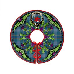 ScotsTee Shop Scottish Dempster Ancient Clan Crest Tartan Christmas Tree Skirt Scottish Thistle Design