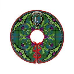 ScotsTee Shop Scottish Carmichael Ancient Clan Crest Tartan Christmas Tree Skirt Scottish Thistle Design