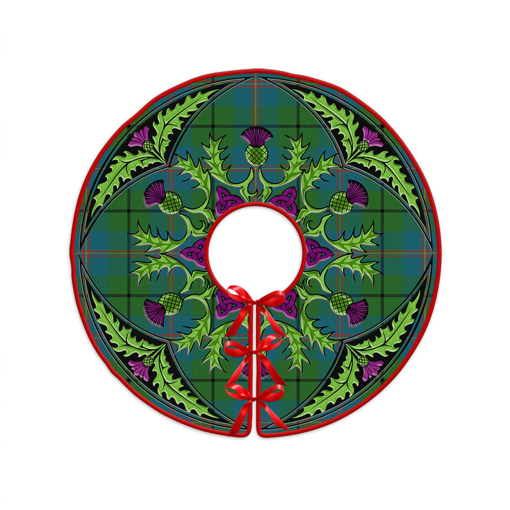ScotsTee Shop Scottish Carmichael Ancient Clan Crest Tartan Christmas Tree Skirt Scottish Thistle Design