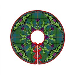 ScotsTee Shop Scottish Carmichael Ancient Clan Crest Tartan Christmas Tree Skirt Scottish Thistle Design